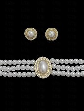 abordables Día de San Valentín-Conjunto de gargantilla de perlas vintage para mujer con colgante de diamantes de imitación: elegante joyería de perlas en capas para bodas y eventos formales