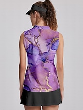 billiga Kvinnors golfkläder-Dam Vandringspolotröja Ljuslila Kaki Ärmlös Solskydd Överdelar Golfkläder för damer Kläder Outfits Bär kläder