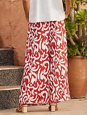 cheap Wide Leg &amp; High Waisted-Straight Full Length Casual Pants