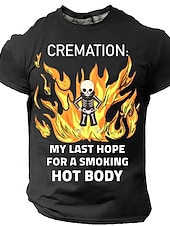  メンズ面白いグラフィックTシャツ：火葬、私の最後の希望、スモーキングホットボディの言葉遊び短袖Tシャツ