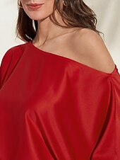 voordelige Women&#039;s Sets-effen culottepak met koude schouder en pofmouwen