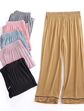 cheap Women&#039;s Sleepwear-Women&#039;s Pajamas Sets Pure Color Fashion Simple Comfort Home Daily Bed Modal Breathable V Wire Short Sleeve T shirt Tee Pant Chest pads Summer Home Outfits