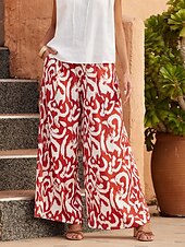 cheap Wide Leg &amp; High Waisted-Straight Full Length Casual Pants