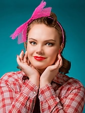 baratos Acessórios e mais-Retro Vintage Anos 80 Roupa Faixa de Cabeça Brincos Mulheres Dia Das Bruxas Carnaval Baile de Máscaras Festa / Noite Parada do Orgulho Mês do Orgulho Adulto 1 Par de Brincos Bandana