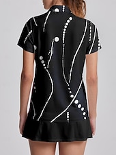  نسائي قميص بولو أزرق كم قصير حماية الشمس قمم ملابس الجولف للسيدات، ملابس ملابس