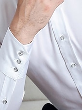  Per uomo Camicia Camicia con colletto a punta di lancia Camicie Camicia abbottonata Liscio Matrimonio Feste Nero Bianco Rosso Blu marino Manica lunga Bavero Primavera & Autunno Abbigliamento Bottone