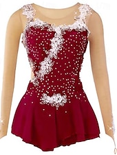 preiswerte Eiskunstlaufkleider-Eiskunstlaufkleid Damen Mädchen Eislaufen Kleider Austattungen Hellgelb Yan-pink  Violett Blume Gitter Spandex Spitze Hochelastisch Ausbildung Wettbewerb Eiskunstlaufkleidung Blume Dummes Licht