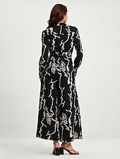cheap Jumpsuits-Marble Graffiti Playsuit Shirt Collar Long Sleeve Jumpsuit