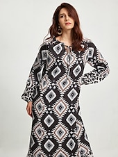 Χαμηλού Κόστους print casual φόρεμα-boho αφηρημένο μάξι φόρεμα με animal print