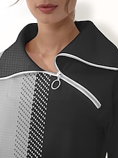billiga Sweatshirt &amp;amp; Ytterkläder-Dam Pullover-tröja Svart Blå Rosenröd Långärmad Håller värmen Överdelar Färgblock Höst Vinter Golfkläder för damer Kläder Outfits Bär kläder