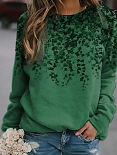 ieftine Hanorace și hanorace St Patrick-Rochie pentru femei de Ziua Sf. Patrick cu trifoi îmbrăcăminte activă sport cu mânecă lungă guler rotund tops obișnuite imprimeu casual verde iarbă verde măsliniu verde deschis verde închis toamnă și