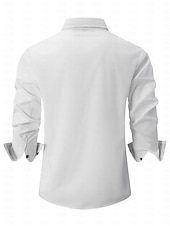 voordelige Overhemden voor heren-Voor heren Overhemd Normaal shirt Blauw Lange mouw Kleurenblok Effen / effen kleur Strijkijzer Vakantie Bruiloft Button-omlaag Kleding Katoen Modieus Vrije tijd