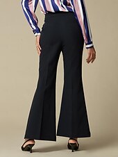 voordelige Broek-Boot-cut broek met hoge taille en elasticiteit