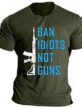 abordables T-shirt graphique pour hommes-Homme Citations &amp; Proverbes Arme T-shirt T-shirt graphique Coton Manche Courte Graphique Chemise Noir Bleu Gris clair T-shirt confortable Vacances Tenue quotidienne Vêtements de créateurs de mode