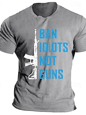 abordables T-shirt graphique pour hommes-Homme Citations &amp; Proverbes Arme T-shirt T-shirt graphique Coton Manche Courte Graphique Chemise Noir Bleu Gris clair T-shirt confortable Vacances Tenue quotidienne Vêtements de créateurs de mode