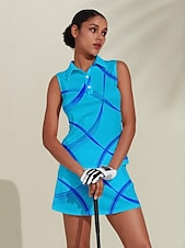 billiga Kvinnors golfkläder-Dam Vandringspolotröja Himmelsblå Ärmlös Överdelar Golfkläder för damer Kläder Outfits Bär kläder