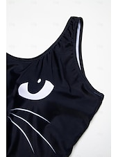 abordables Maillots de bain une pièce-Maillots de bain pour femmes Maillot de bain une pièce Imprimé Vacances Plage Chat Sans manches