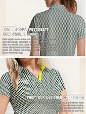 זול בגדי גולף נשים-בגדי ריקוד נשים חולצת POLO ירוק שרוולים קצרים הגנה מפני השמש קל משקל צמרות נשים בגדי גולף בגדי תלבושות ללבוש ביגוד