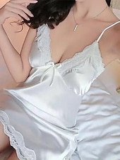 levne Sexy spodní prádlo-dámské valentýnské noční šaty sexy spodní prádlo šaty těla košilky negližé šaty čisté barvy horké pohodlí měkký domov prodyšný v bez rukávů léto jaro domácí oblečení rande noční outfit