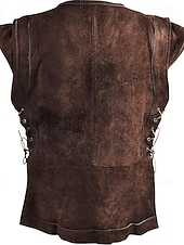 billiga Blast-Medeltida kostymer Renässans Kappa Väst Krigare Viking Maskeradkläder Herr Viking Halloween Karnival Prestanda Fest / afton LARP Vuxna Väst