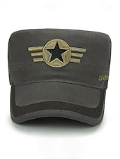 abordables Chapeaux homme-Unisexe Casquette militaire Chapeau de cadet Vert Véronèse Coton Voyage Plage Extérieur Vacances Couleur unie Ajustable Mode