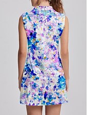 abordables Ropa de golf femenina-Mujer vestido de golf Púrpula Claro Sin Mangas Floral Ropa de golf para damas Ropa Trajes Ropa Ropa