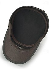 abordables Chapeaux homme-Unisexe Casquette militaire Chapeau de cadet Vert Véronèse Coton Voyage Plage Extérieur Vacances Couleur unie Ajustable Mode