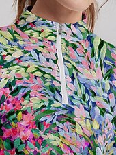 billiga Polos &amp;amp; kvartsdragkedjor-Dam Vandringspolotröja Rosa Ärmlös Överdelar Blommig Golfkläder för damer Kläder Outfits Bär kläder