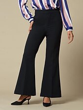 voordelige Broek-Boot-cut broek met hoge taille en elasticiteit