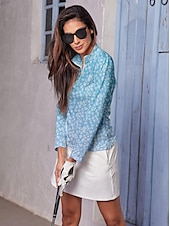cheap Polos &amp; Quarterzips-Women&#039;s Golf Polo Shirt Black Blue Light Purple Long Sleeve Sun Protection Top Leopard Fall Winter Ladies Golf Attire Clothes Outfits Wear Apparel