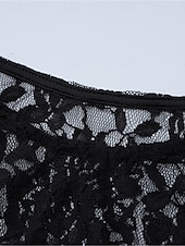ieftine Bodycon Club Dresses-Pentru femei Rochie albă Rochie Lunga Rochie Maxi Dantelă Peteci Dată Vacanță Șic Stradă Maxi Rotund Manșon Lung Negru Alb Culoare