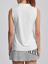 Dam Vandringspolotröja Svart Ljusrosa Röd Ärmlös Överdelar Rand Golfkläder för damer Kläder Outfits Bär kläder billiga Kvinnors golfkläder-Dam Vandringspolotröja Svart Ljusrosa Röd Ärmlös Överdelar Rand Golfkläder för damer Kläder Outfits Bär kläder