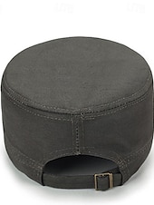 abordables Chapeaux homme-Unisexe Casquette militaire Chapeau de cadet Vert Véronèse Coton Voyage Plage Extérieur Vacances Couleur unie Ajustable Mode