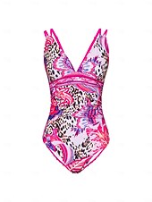 baratos trajes de banho de grife-Maiô triangular com estampa de leopardo