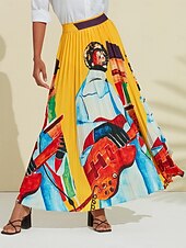 cheap Women&#039;s Skirt-Artistic Print High Beach Skirt