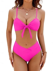 cheap Bikini Sets-Women&#039;s Normal Swimwear Bikini Swimsuit 2 Piece Beach Wear Holiday Plain Sleeveless Bathing Suits