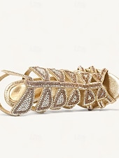abordables Invité au mariage-Sandales à talons hauts ornées de strass et de cristaux pour femmes – bout ouvert, bride cheville et escarpins à bride cage, idéales pour les mariages, les bals de fin d'année, les cocktails et les soirées.