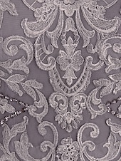 abordables Combinaisons pour maman-Combinaison deux pièces  tailleur mère de la mariée invitée de mariage église élégante petite décolleté bateau longueur sol chiffon manches mi-longues avec appliqués taille personnalisée gratuite