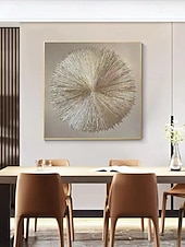 Недорогие Абстрактные картины-золото серебро лист холст искусство ручная роспись абстрактная оригинальная современная серебряная фольга текстурированная акриловая картина для гостиной настенное искусство домашний декор растянутая