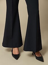 voordelige Broek-Boot-cut broek met hoge taille en elasticiteit
