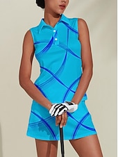 billiga Kvinnors golfkläder-Dam Vandringspolotröja Himmelsblå Ärmlös Överdelar Golfkläder för damer Kläder Outfits Bär kläder
