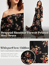 baratos Vestidos Florais-vestido de férias de primavera com padrão floral