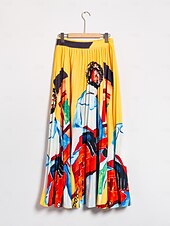 cheap Women&#039;s Skirt-Artistic Print High Beach Skirt