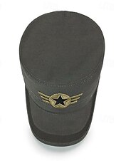 abordables Chapeaux homme-Unisexe Casquette militaire Chapeau de cadet Vert Véronèse Coton Voyage Plage Extérieur Vacances Couleur unie Ajustable Mode