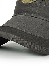 abordables Chapeaux homme-Unisexe Casquette militaire Chapeau de cadet Vert Véronèse Coton Voyage Plage Extérieur Vacances Couleur unie Ajustable Mode