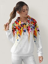 tanie Bluza i odzież wierzchnia-Damskie Bluza z kapturem Fiołkowy Pomarańczowy Długi rękaw Keep Warm Top Jesień Zima Damskie stroje golfowe Odzież Stroje Noś odzież