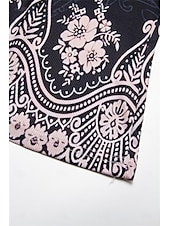 economico Top e canotte da donna-Top in camicia senza maniche per donne stile bohemien paisley scollo a V casual aderente a coste nero crema abbigliamento per l&#039;estate