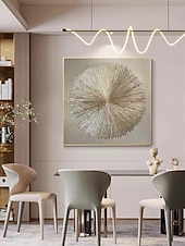 Недорогие Абстрактные картины-золото серебро лист холст искусство ручная роспись абстрактная оригинальная современная серебряная фольга текстурированная акриловая картина для гостиной настенное искусство домашний декор растянутая