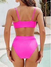 cheap Bikini Sets-Women&#039;s Normal Swimwear Bikini Swimsuit 2 Piece Beach Wear Holiday Plain Sleeveless Bathing Suits