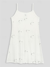 voordelige Valentijnsdag Jurken-Vrouwen's Mini Jurk Casual Jurk Petite Jurk Zomerse Jurk Basis Sexy Casual Vakantie Dagelijks Feest Regelmatige Pasvorm Hart LIEFDE Fruit Mouwloos V Hals Spaghetti Band Ananas Bloemen